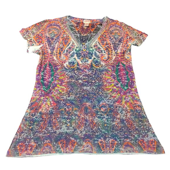 Mossimo Supply Co Womens T-Shirt Multicolor Size XXL Polyester Blend Pullover - Picture 1 of 12